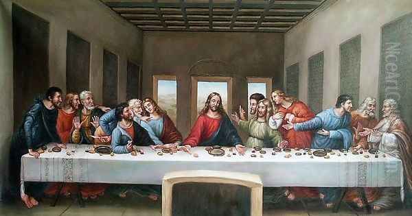 The Last Supper 1498 Oil Painting by Leonardo Da Vinci