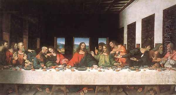 Last Supper (copy) 16th century Oil Painting by Leonardo Da Vinci