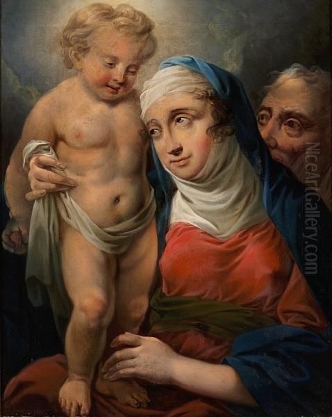 The Holy Family Oil Painting by Christian August Lorentzen