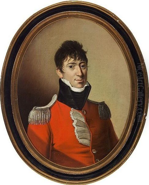 Portrait Of Carl Henrik Von Holten Oil Painting by Christian August Lorentzen