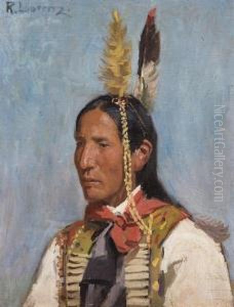 Indian Portrait Oil Painting by Richard Lorenz