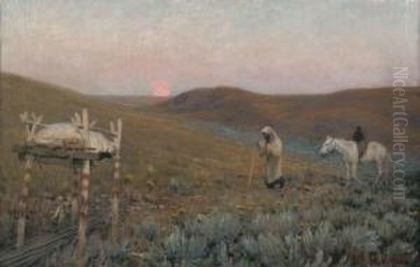 Sunrise Burial Oil Painting by Richard Lorenz