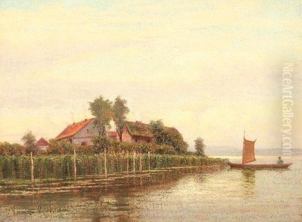 Amriewendsee Oil Painting by Ernst Lorenz-Murowana