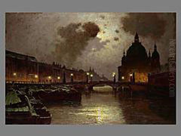 Die Schlossbrucke In Berlin Um 1910 Oil Painting by Ernst Lorenz-Murowana