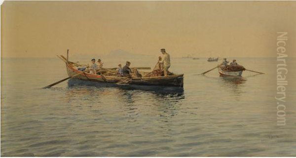 Fishermen, Naples Oil Painting by Vincenzo Loria