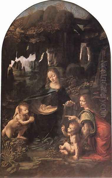 Virgin of the Rocks 1483-86 Oil Painting by Leonardo Da Vinci