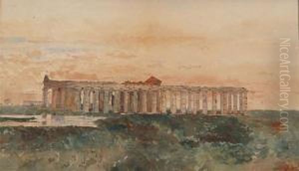 Nr Paestum,south Italy Oil Painting by Vincenzo Loria