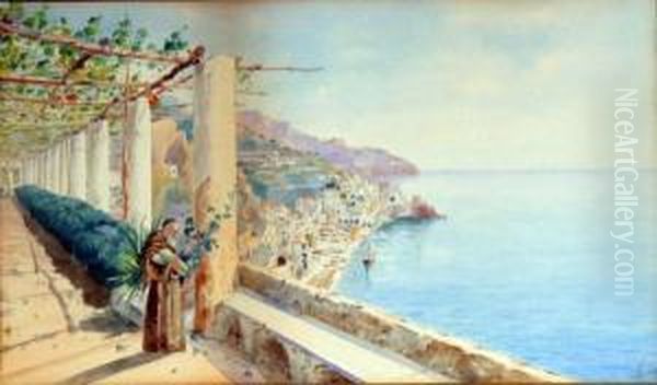 Cappuccini Ad Amalfi Oil Painting by Vincenzo Loria