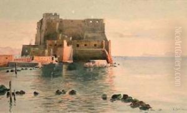 Castel Dell'ovo Oil Painting by Vincenzo Loria