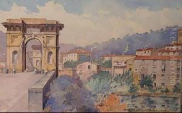 Bagni Di Lucca Oil Painting by Vincenzo Loria