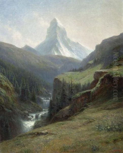 Matterhorn. Oil Painting by Leberecht Lortet