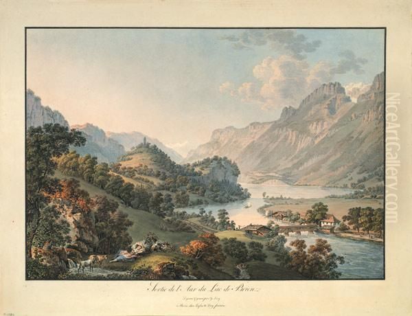 Sortie De L'aardu Lac De Brienz by Gabriel I Lory