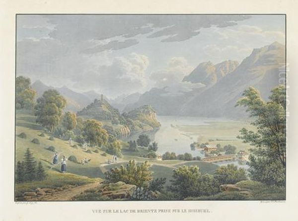 Vue Sur Le Lac De Brientz Prise Sur Le Hohbuhl Oil Painting by Mathias Gabriel Lory