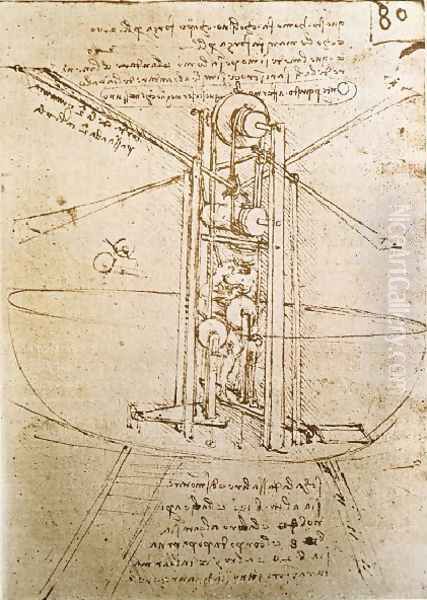 Flying Machine Oil Painting by Leonardo Da Vinci