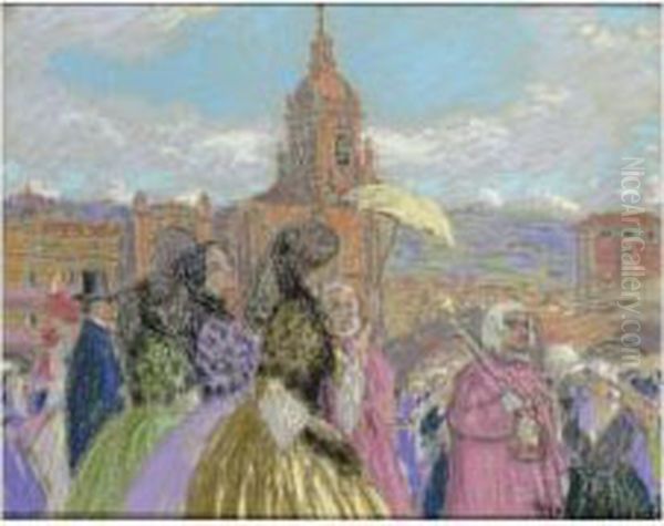 Procession, Bilbao Oil Painting by Manuel Losada