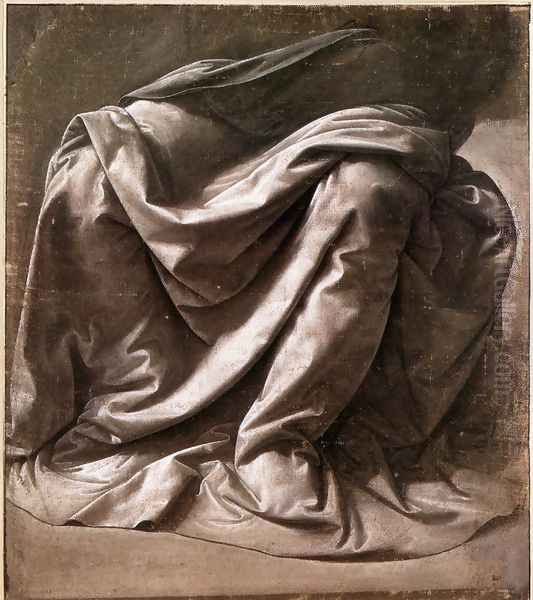 Garment Study For A Seated Figure Oil Painting by Leonardo Da Vinci