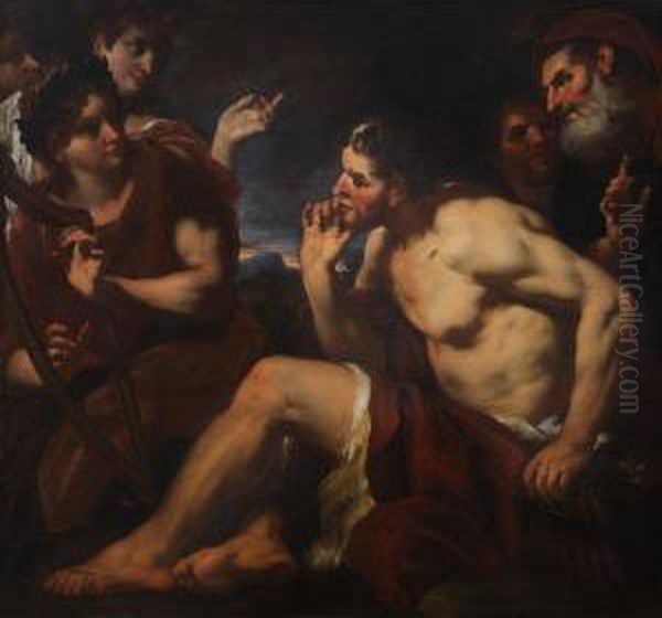 Apollo E Marsia Oil Painting by Johann Karl Loth