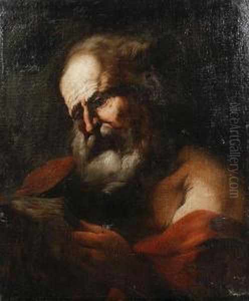 A Bearded Saint Oil Painting by Johann Karl Loth