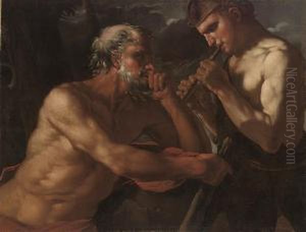 Mercury And Argus Oil Painting by Johann Karl Loth