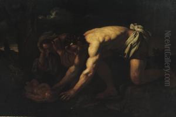 The Abandonment Of Moses Oil Painting by Johann Karl Loth