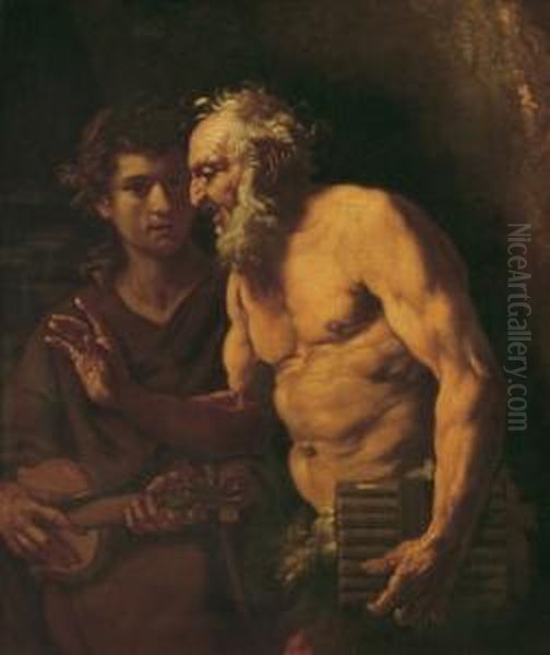 Apollo E Marsia Oil Painting by Johann Karl Loth