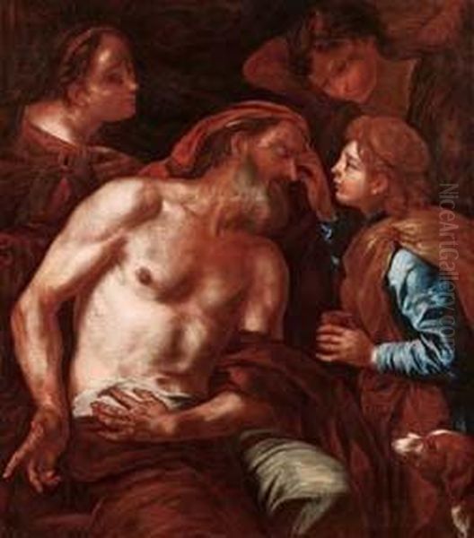 Tobia Cura Il Padre Oil Painting by Johann Karl Loth