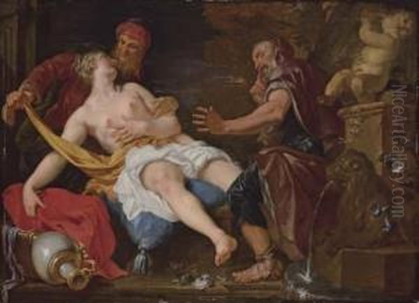 Susanna And The Elders Oil Painting by Johann Karl Loth