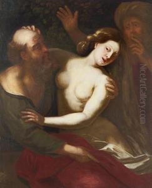 Susannah And The Elders Oil Painting by Johann Karl Loth