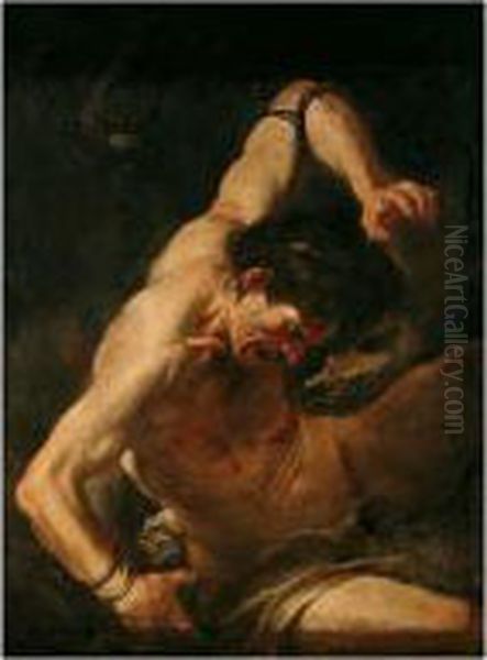 Prometheus Bound Oil Painting by Johann Karl Loth