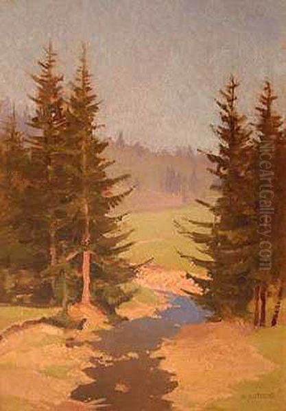 Potok, Ok. 1937 Oil Painting by Kazimierz Lotocki