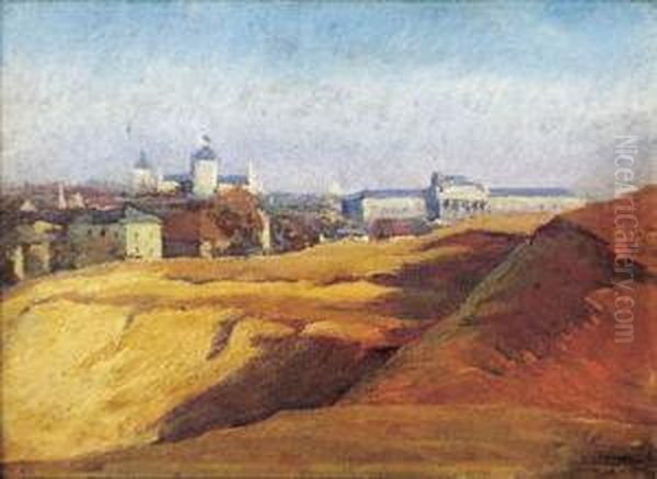 Widok Z Wolki Kolo Lwowa Oil Painting by Kazimierz Lotocki