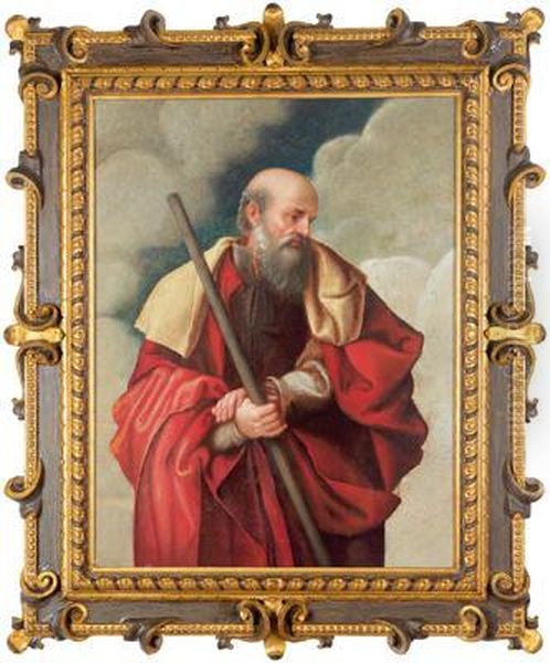 Cerchia Ritratto Di Un Santo Con Bastone Oil Painting by Lorenzo Lotto