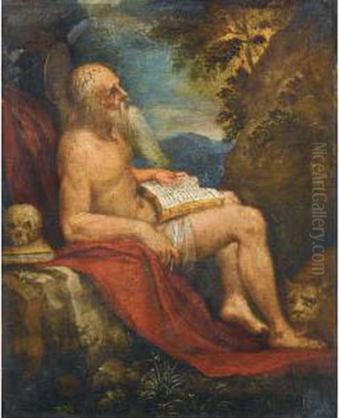 Saint Jerome In The Wilderness Oil Painting by Lorenzo Lotto