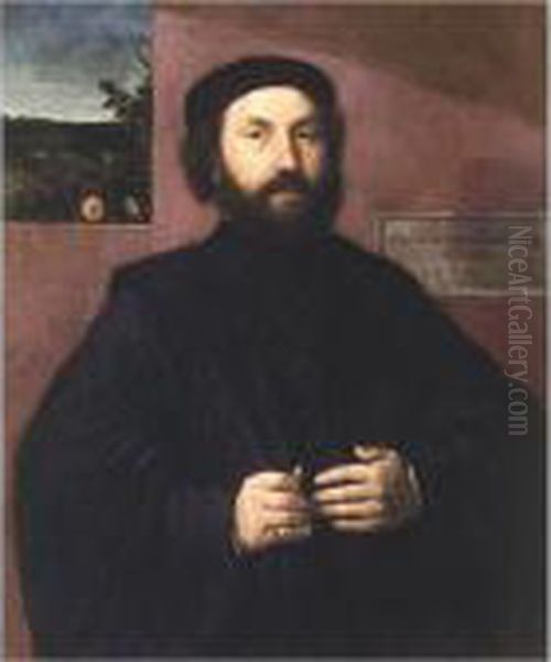 Portrait Of A Venetian Senator Oil Painting by Lorenzo Lotto