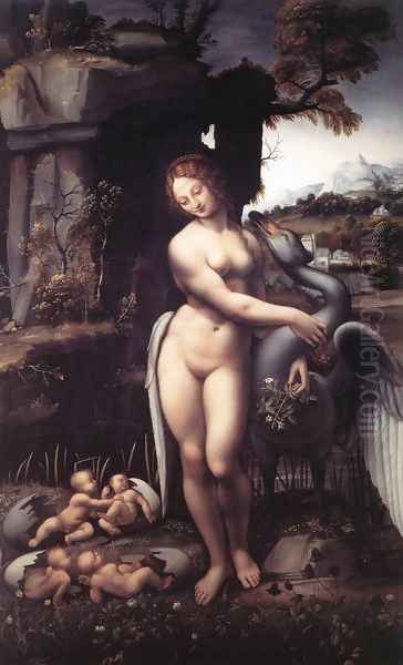 Leda 1508-15 Oil Painting by Leonardo Da Vinci