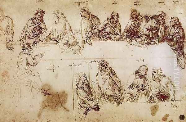 Study for the Composition of the Last Supper Oil Painting by Leonardo Da Vinci