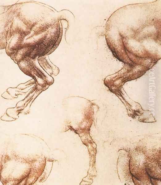 Study Of Horses 2 Oil Painting by Leonardo Da Vinci