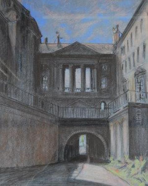 King's College Oil Painting by Georgui Loukomski