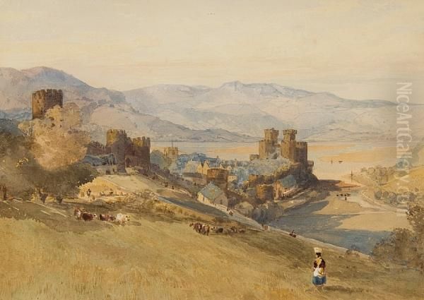 Conwy Castle Oil Painting by Thomas Lound