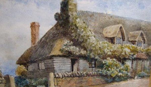 Thatched Cottage Oil Painting by Thomas Lound