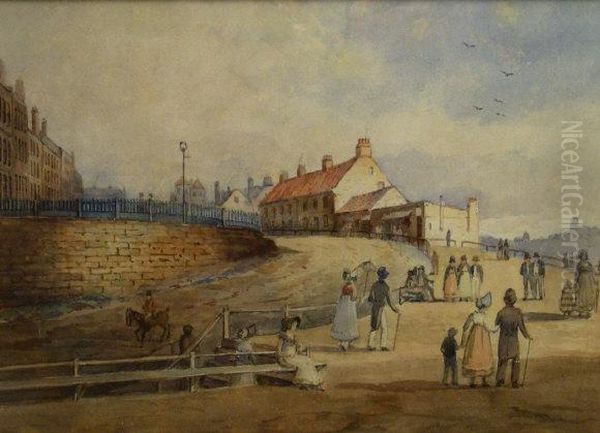 St Nicholas Cliff Scarborough Oil Painting by Thomas Lound