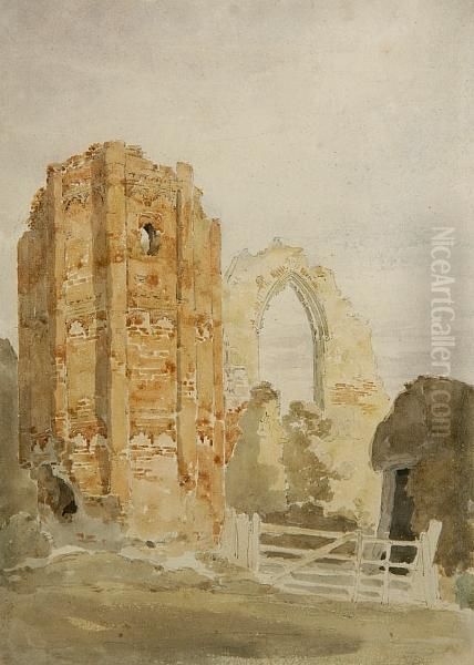 Castle Acre Priory Oil Painting by Thomas Lound