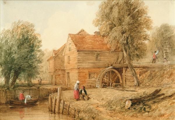 Landscape With Watermill Oil Painting by Thomas Lound