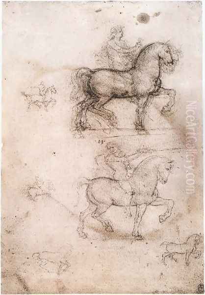 Equestrian monument 1517-18 Oil Painting by Leonardo Da Vinci