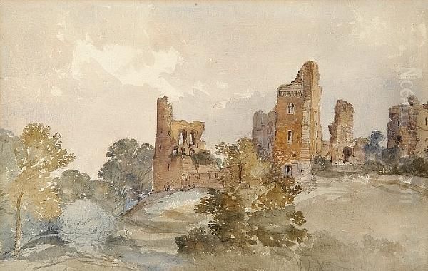 Castle Ruins, Yorkshire Oil Painting by Thomas Lound