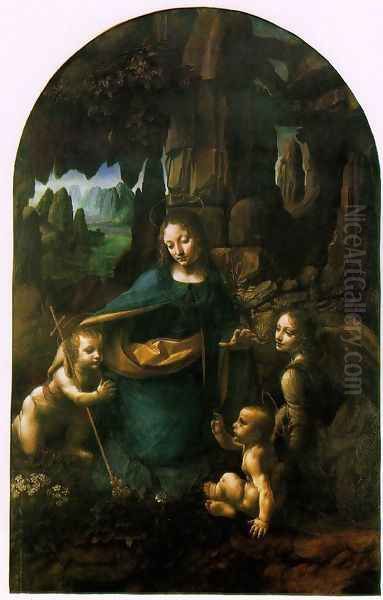 Virgin of the Rocks Oil Painting by Leonardo Da Vinci