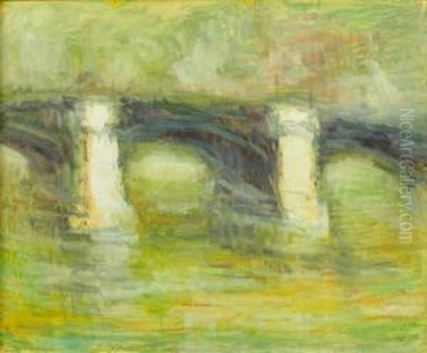 Le Pont Boieldieu Oil Painting by Maurice Louvrier