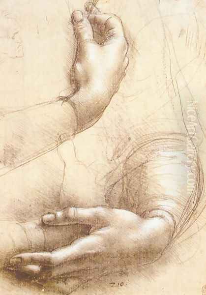 Study of hands Oil Painting by Leonardo Da Vinci