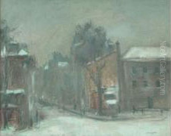  Ville, Effet De Neige  Oil Painting by Maurice Louvrier