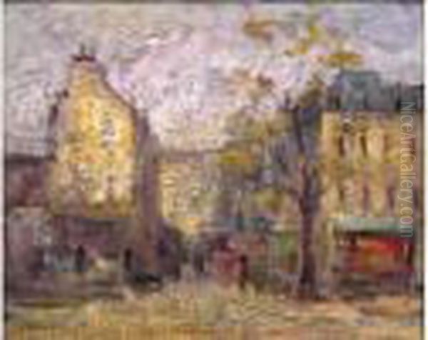 Place Saint Hilaire Oil Painting by Maurice Louvrier